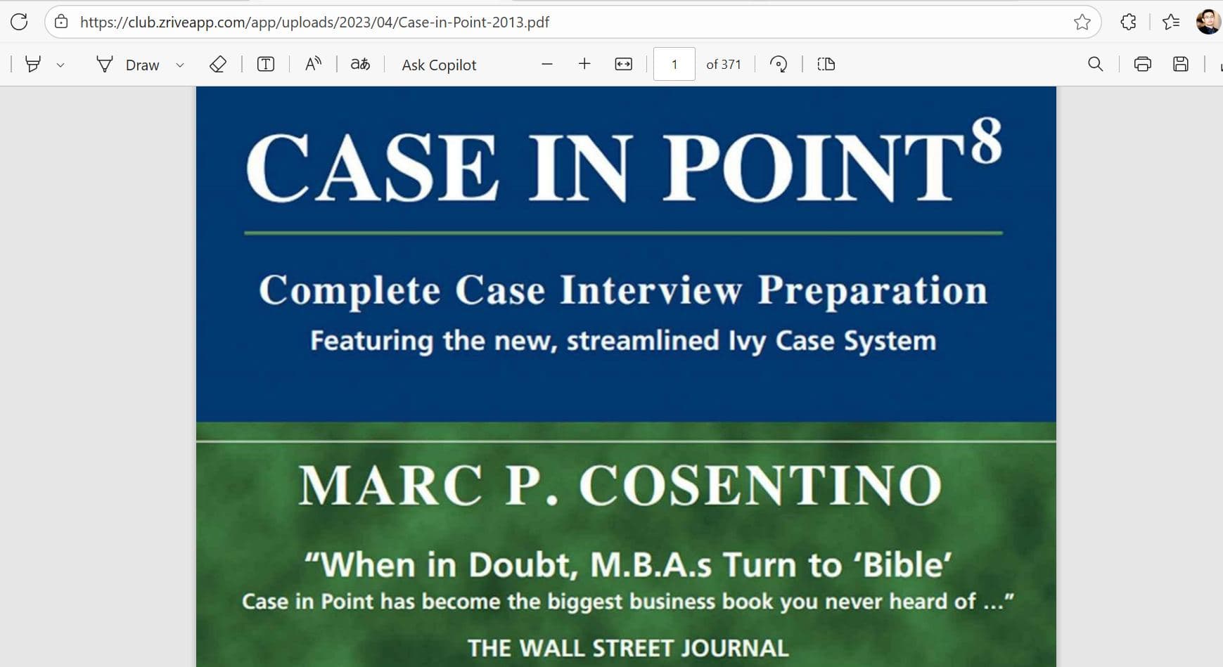 TẶNG SÁCH PDF GIẢI CASE KINH ĐIỂN: CASE IN POINT (2013)